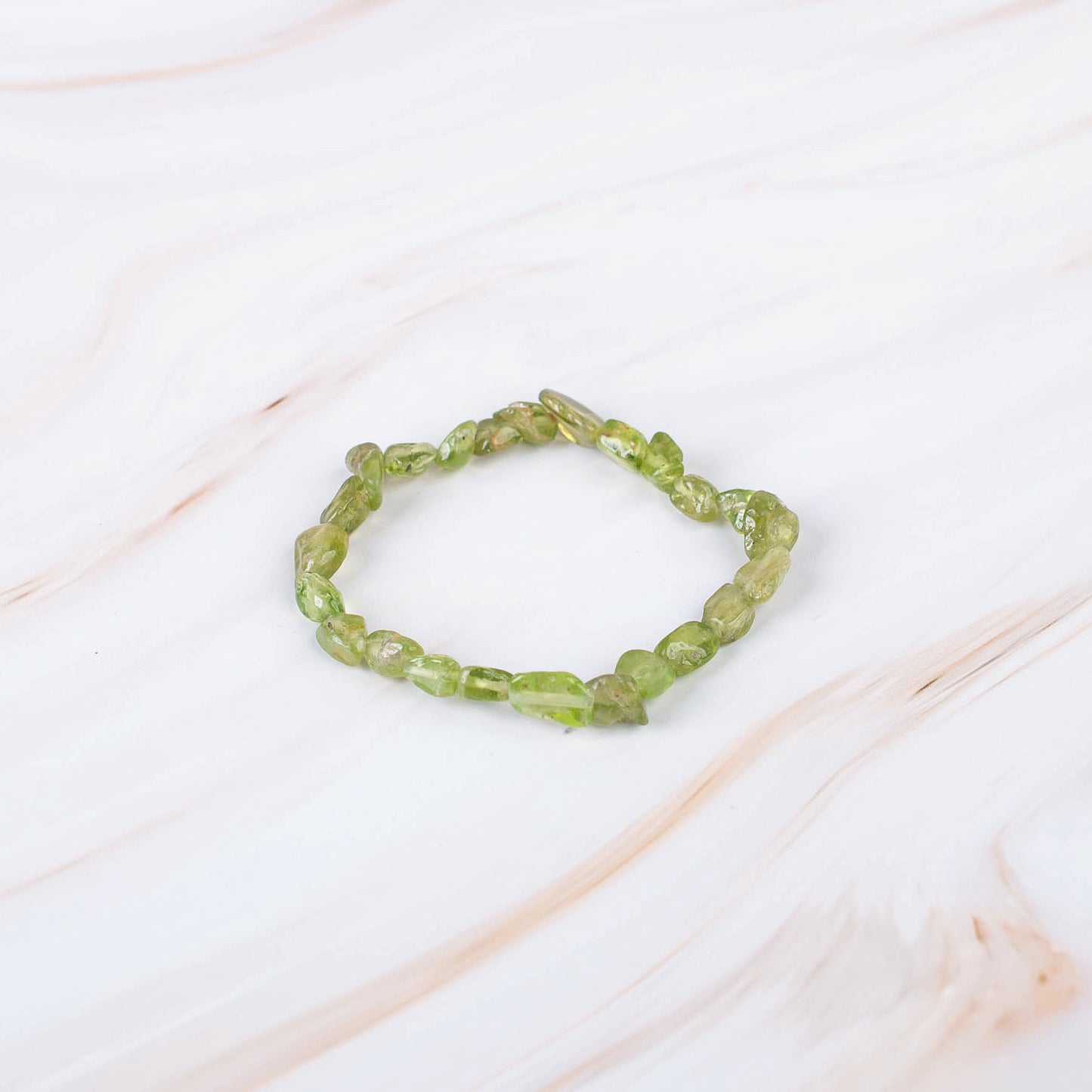 Peridot Pebble Beaded Bracelet