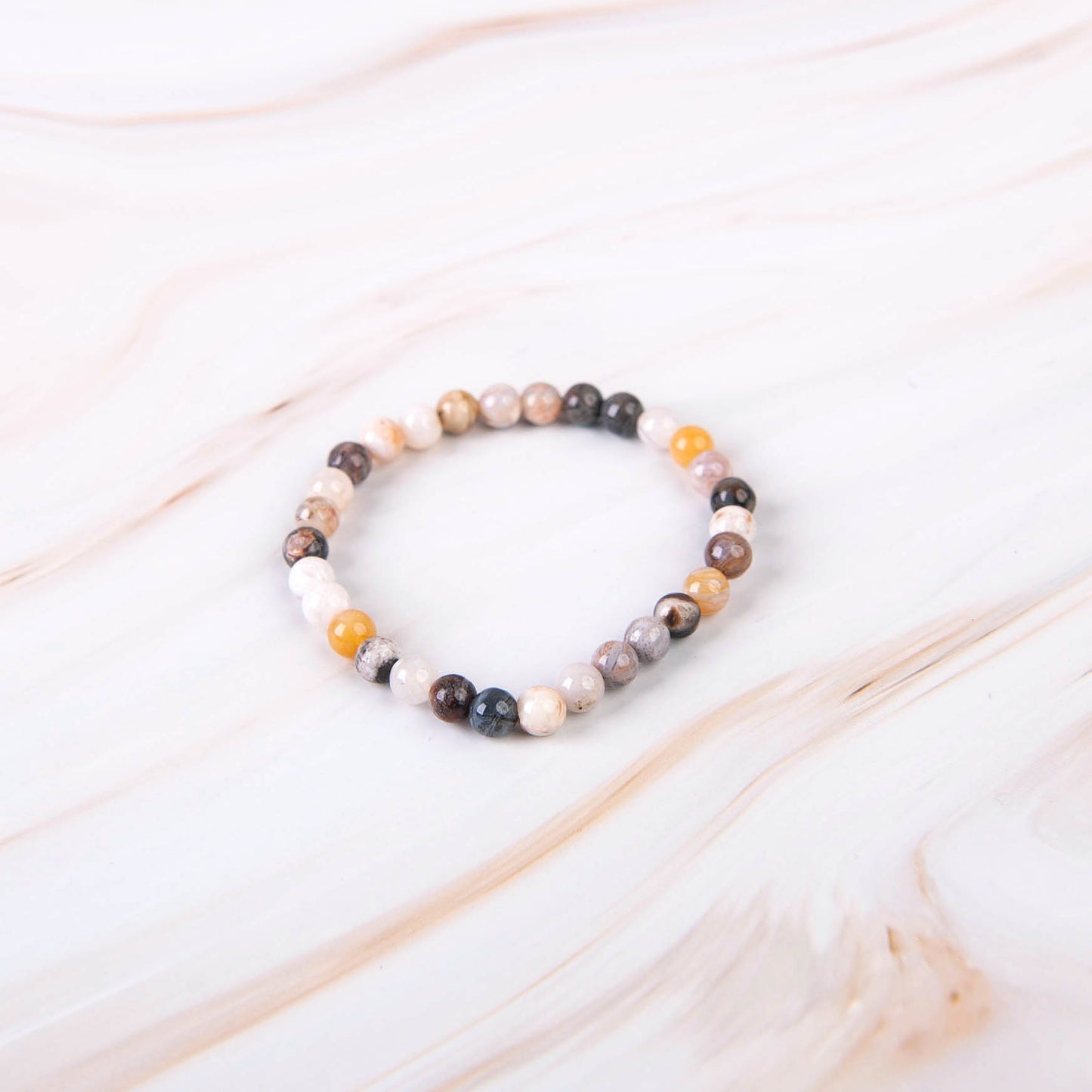 Bamboo Agate Beaded Bracelet