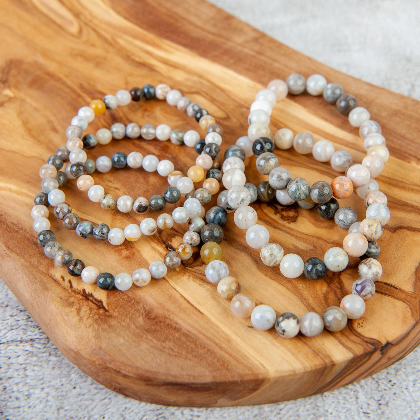 Bamboo Agate Beaded Bracelet