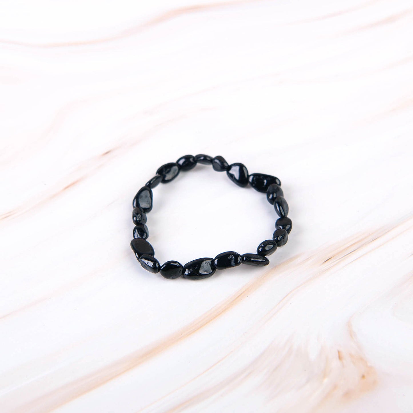 Black Tourmaline Pebble Beaded Bracelet