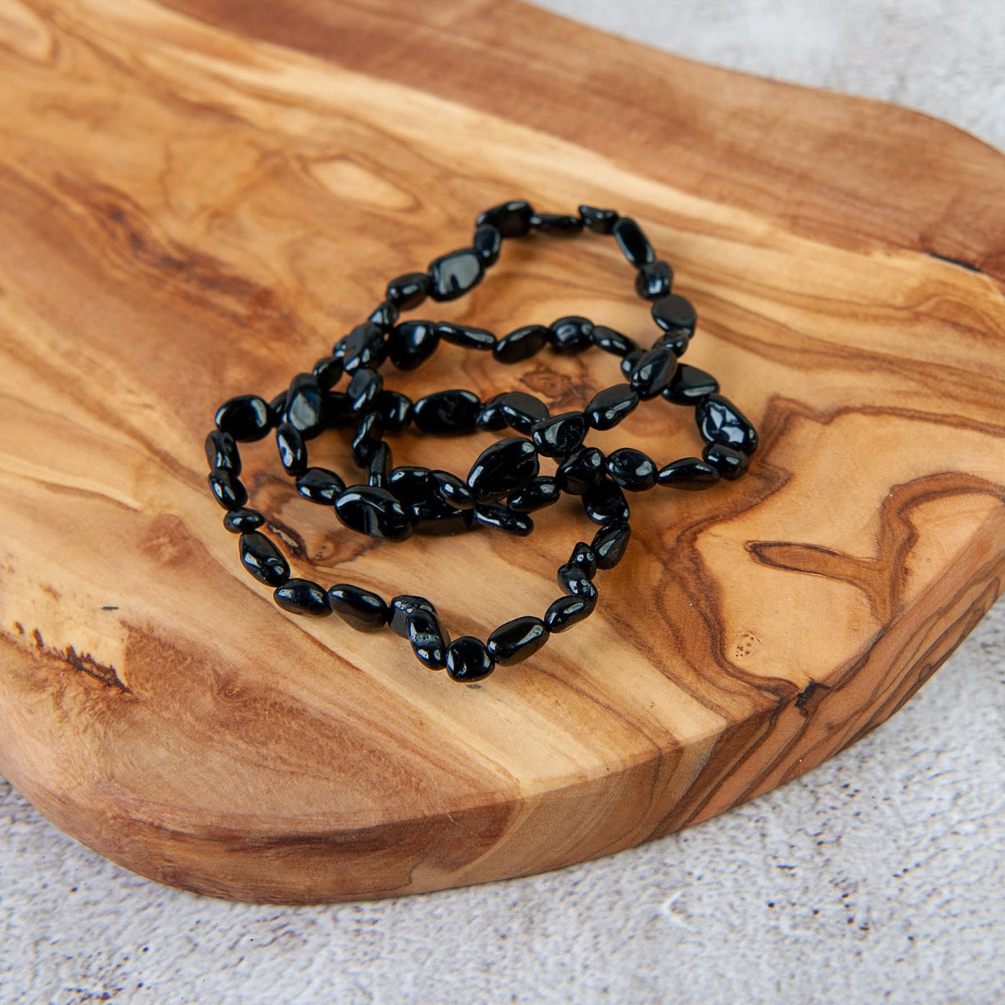 Black Tourmaline Pebble Beaded Bracelet