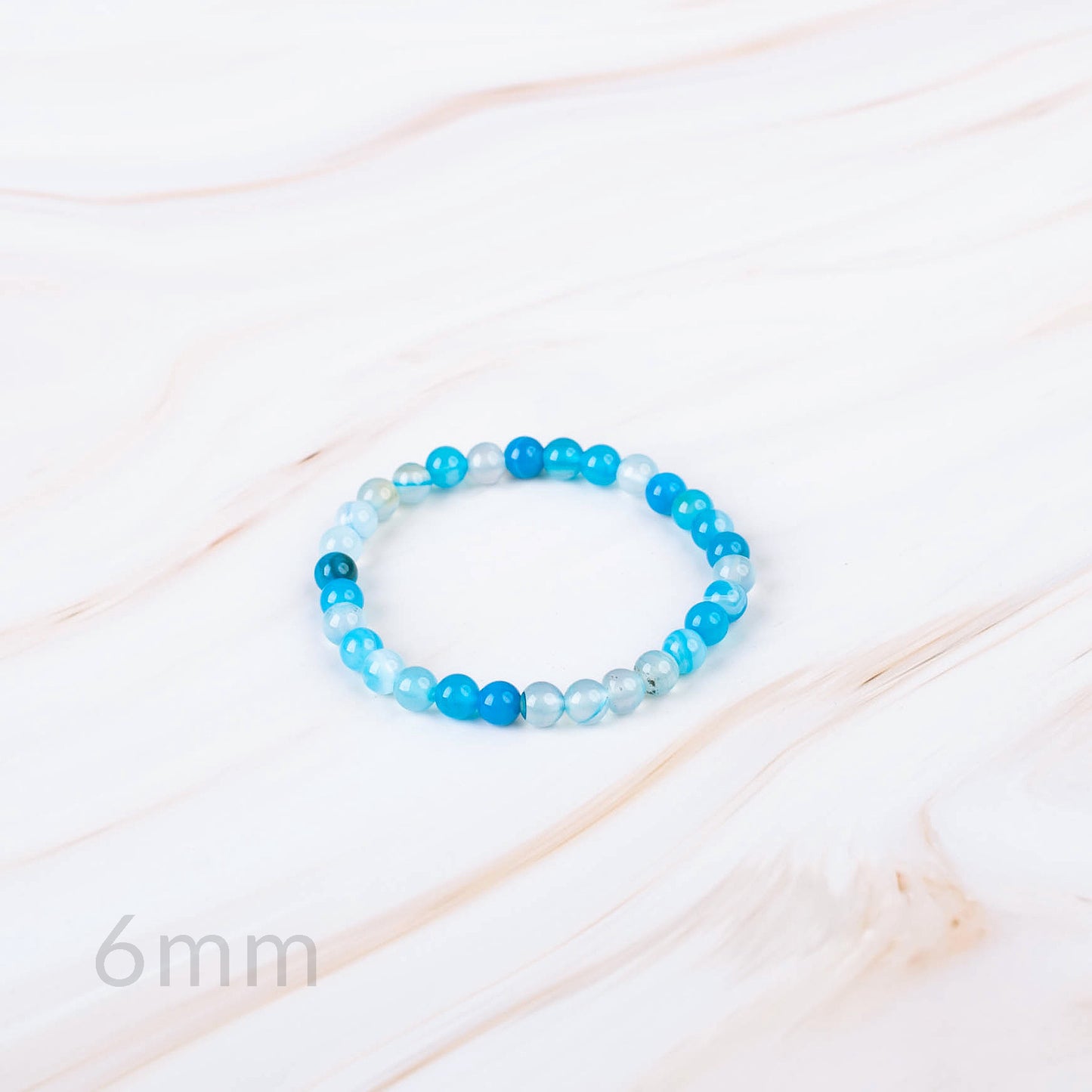 Blue Banded Agate DYED Beaded Bracelet