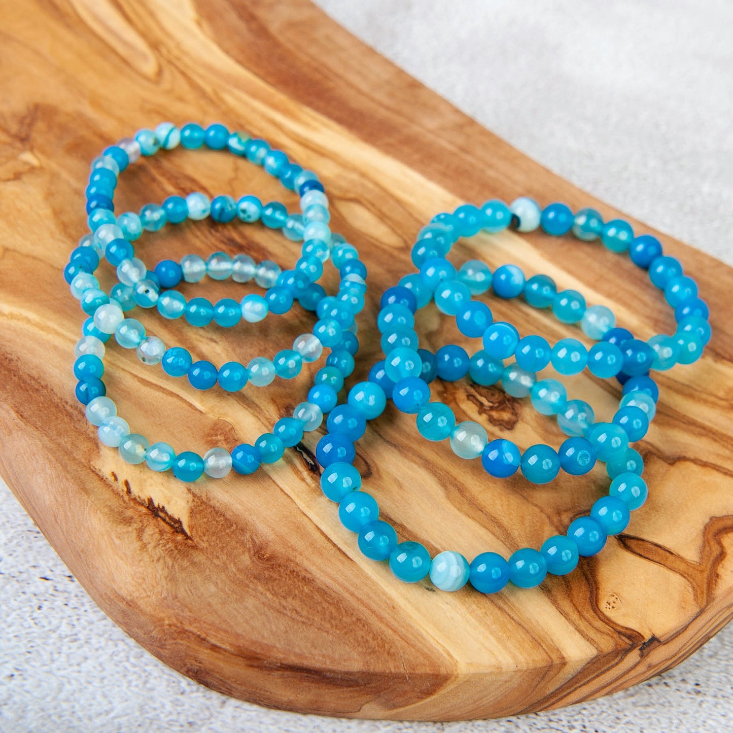 Blue Banded Agate DYED Beaded Bracelet