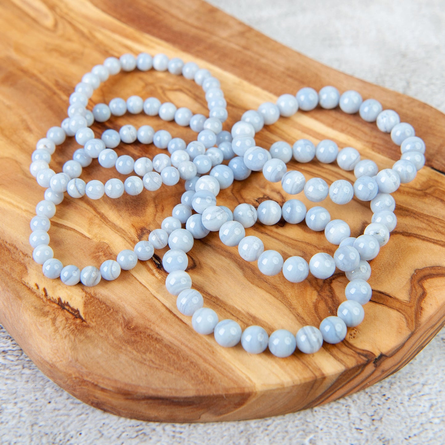 Blue Lace Agate Beaded Bracelet