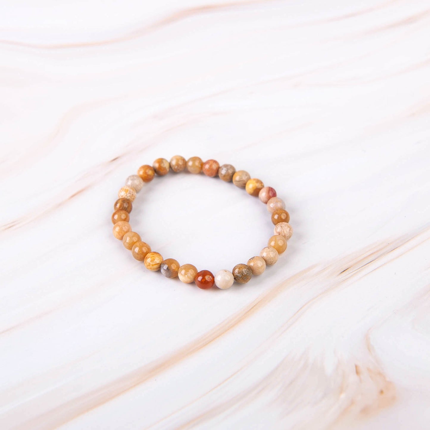 Yellow Crazy Lace Agate Beaded Bracelet