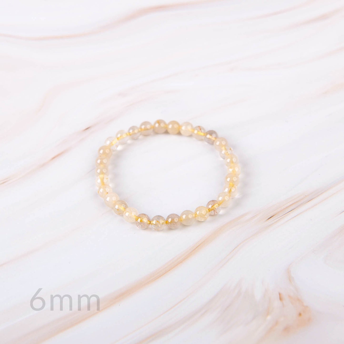 Gold Rutilated Quartz Beaded Bracelet