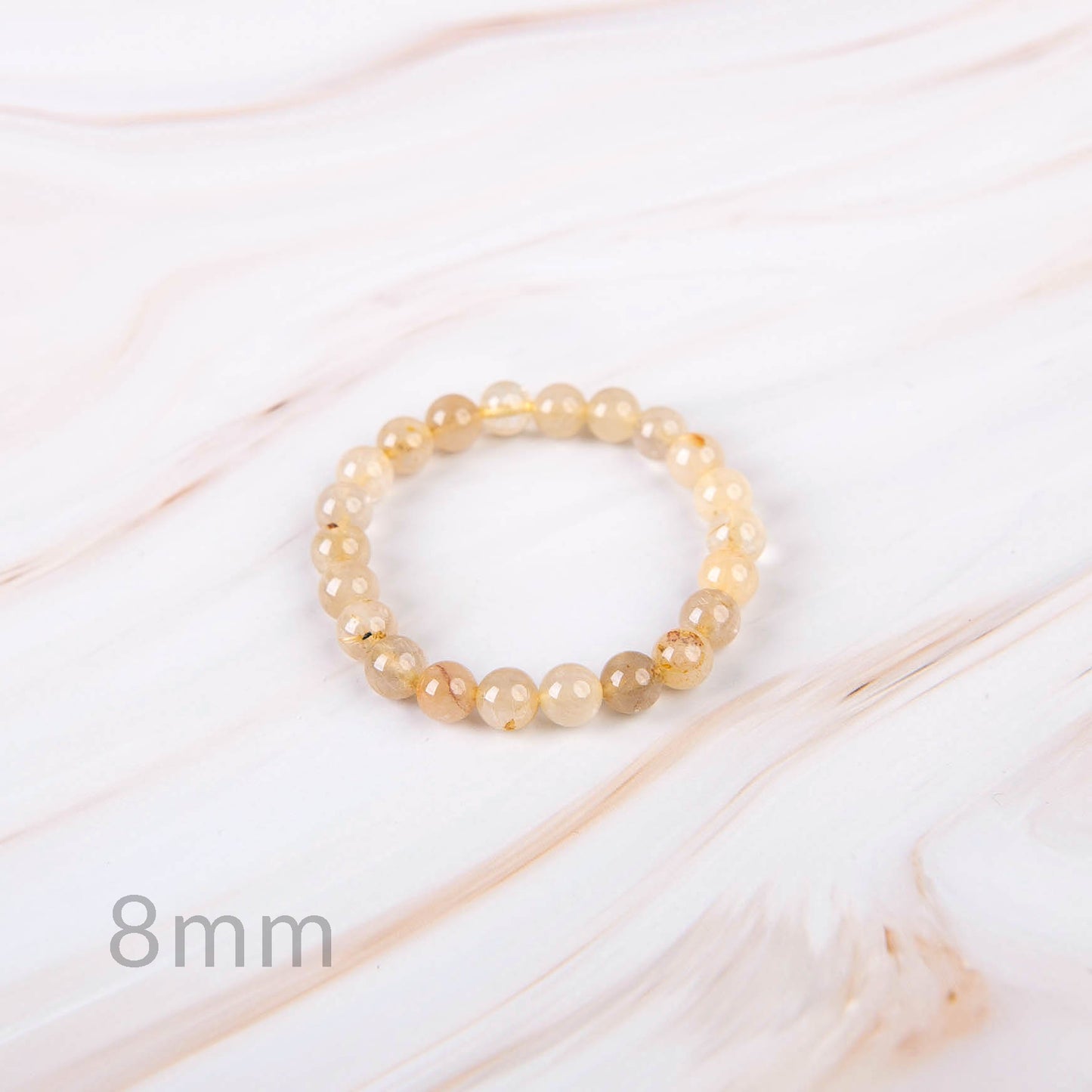 Gold Rutilated Quartz Beaded Bracelet