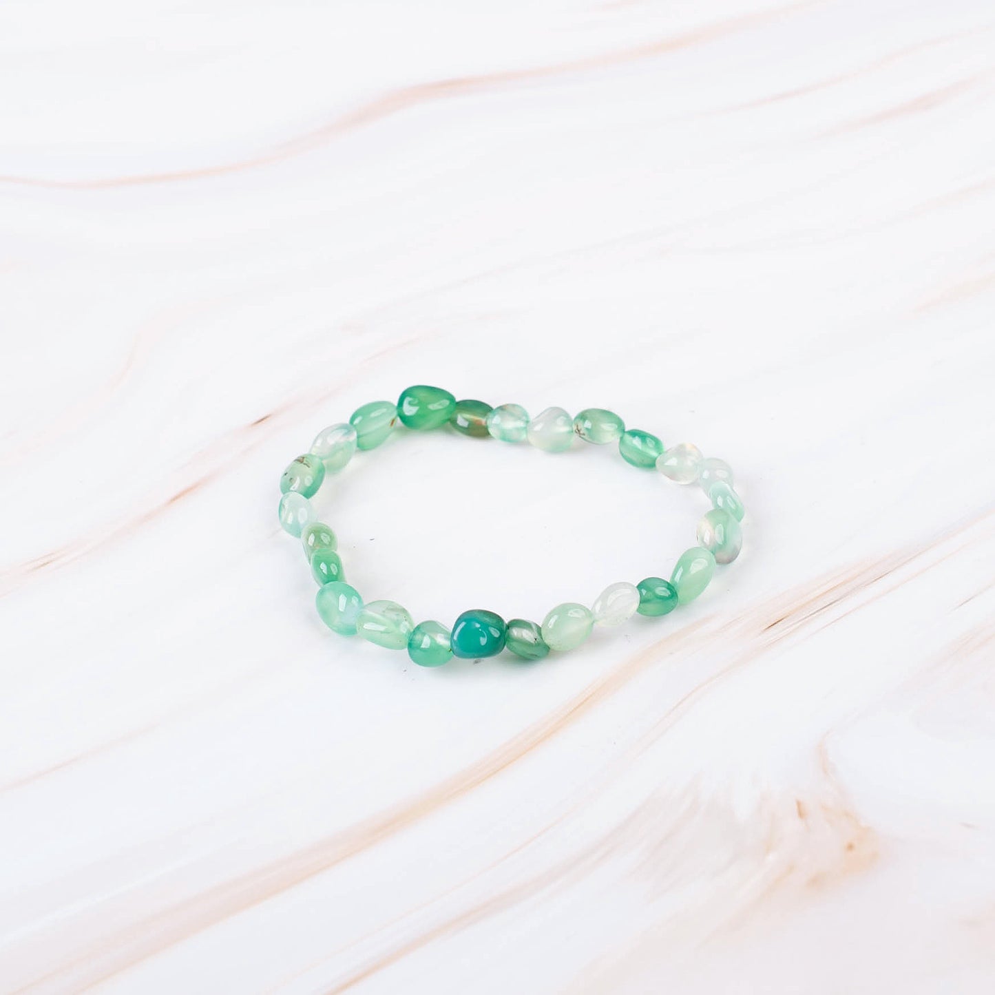 Green Agate DYED Pebble Beaded Bracelet
