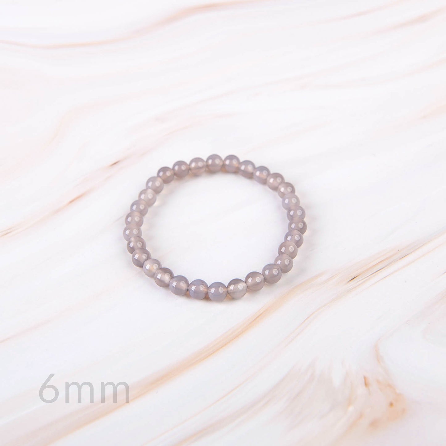 Gray Agate Beaded Bracelet
