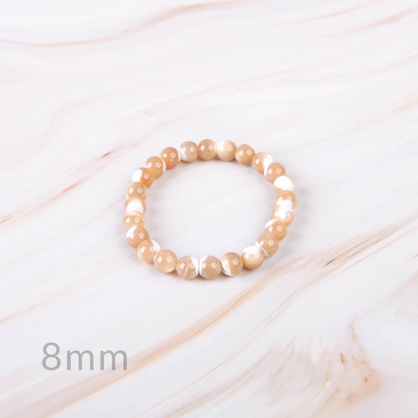 Khaki Mother of Pearl Beaded Bracelet