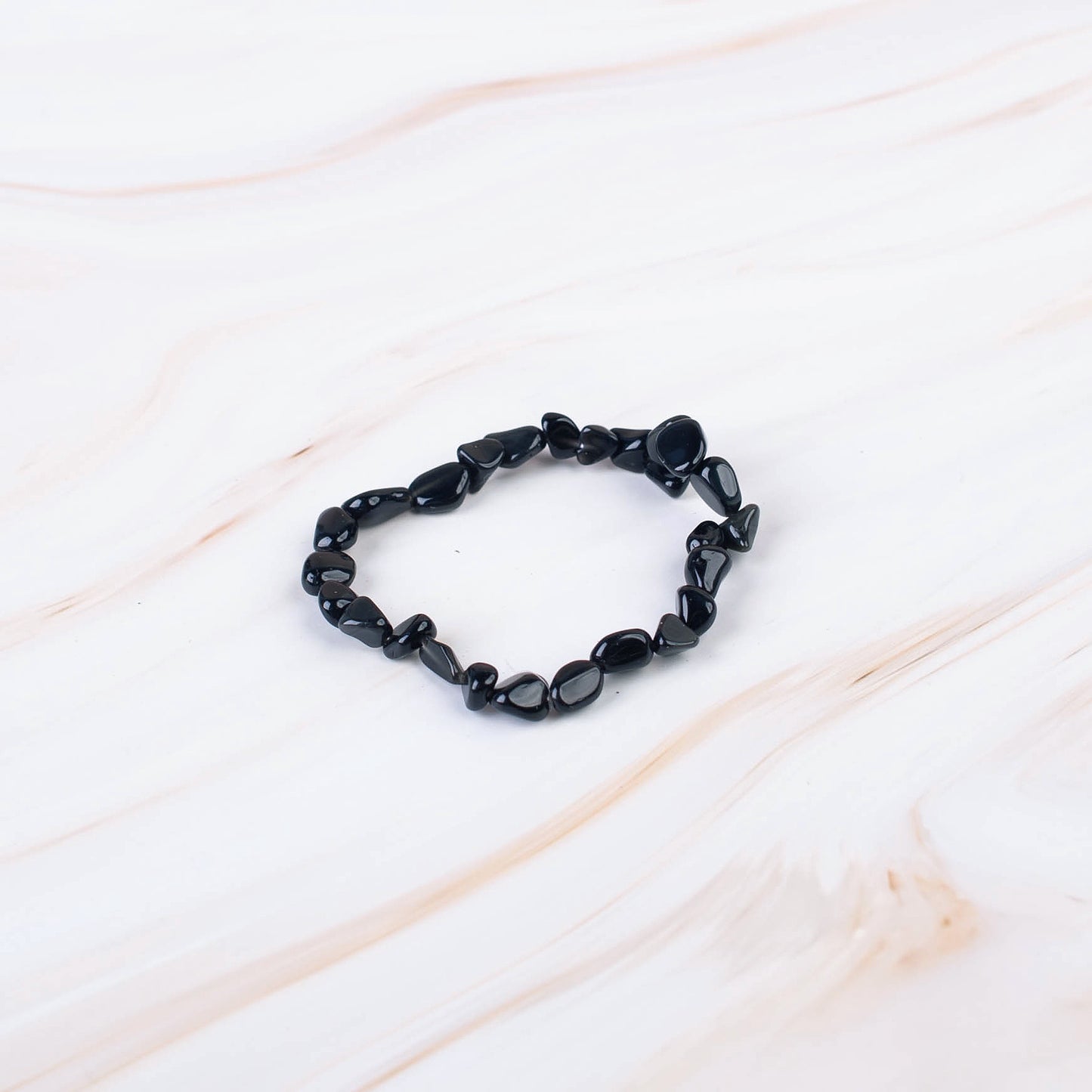 Obsidian Pebble Beaded Bracelet