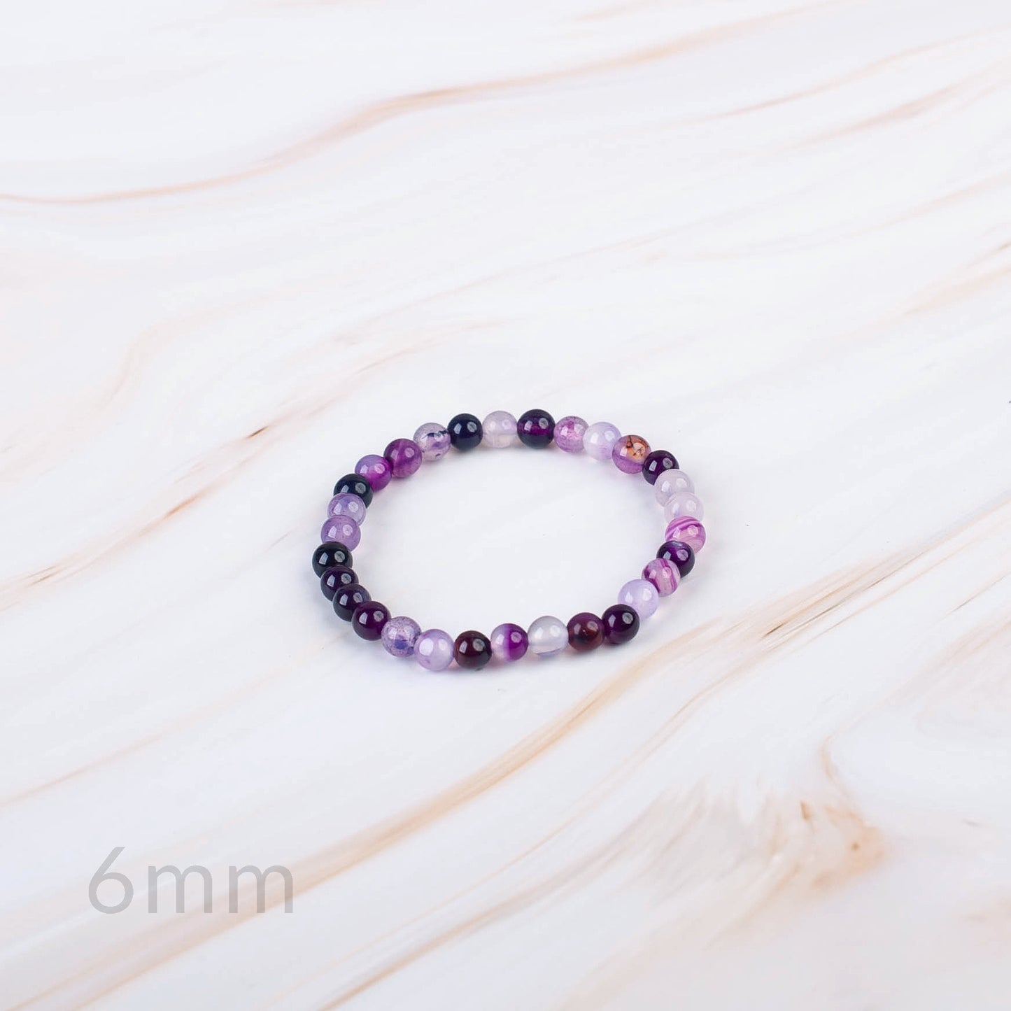Purple Banded Agate DYED Beaded Bracelet