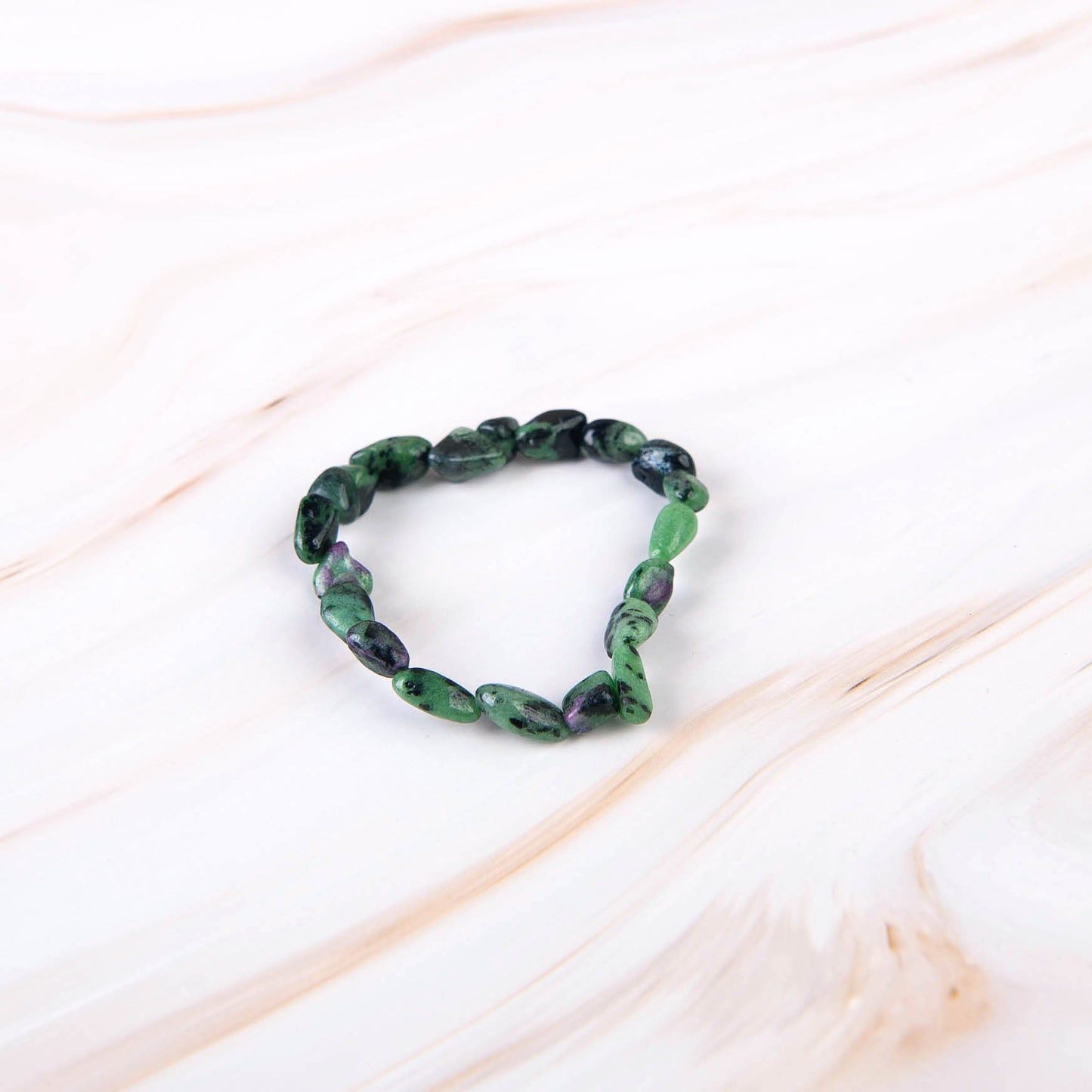 Ruby Zoisite Pebble Beaded Bracelet