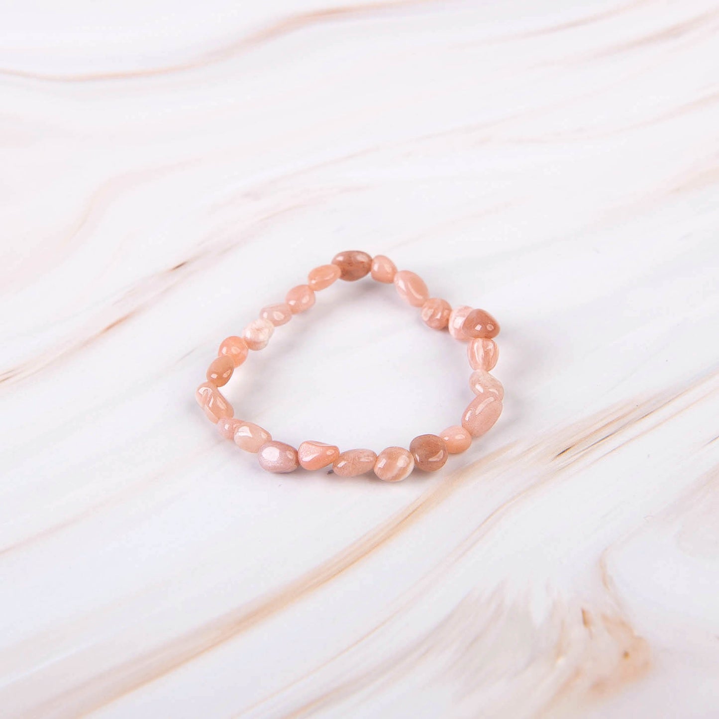 Sunstone Pebble Beaded Bracelet