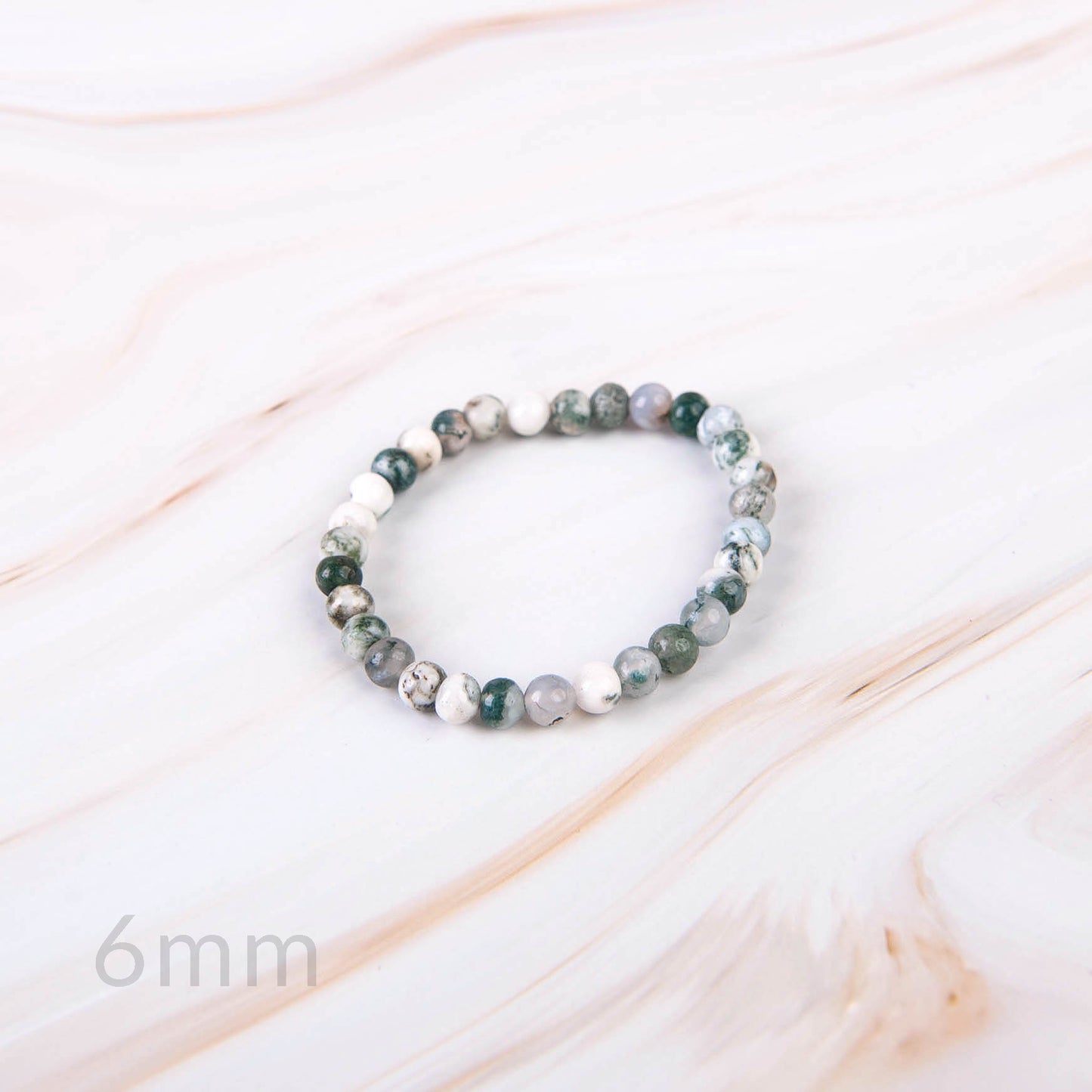 Tree Agate Beaded Bracelet