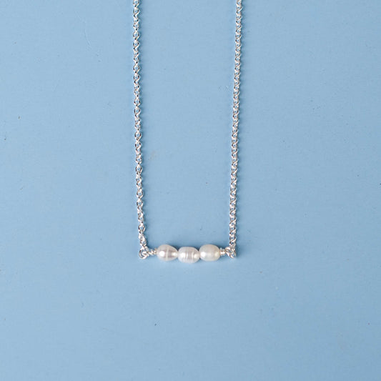 Triple Pearl Necklace – 925 Sterling Silver