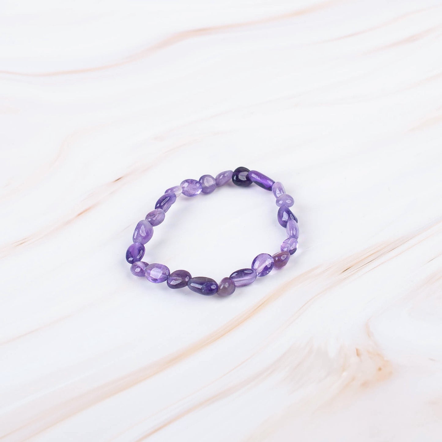 Amethyst Pebble Beaded Bracelet