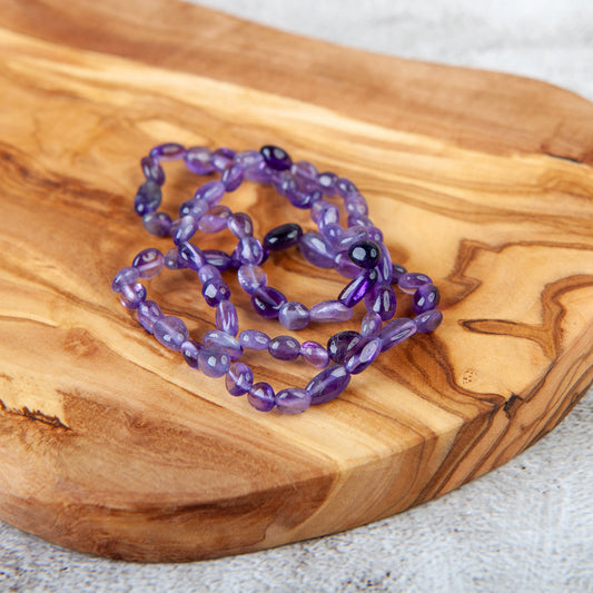 Amethyst Pebble Beaded Bracelet