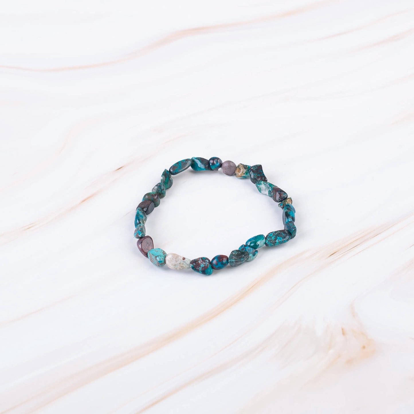 Azurite Pebble Beaded Bracelet