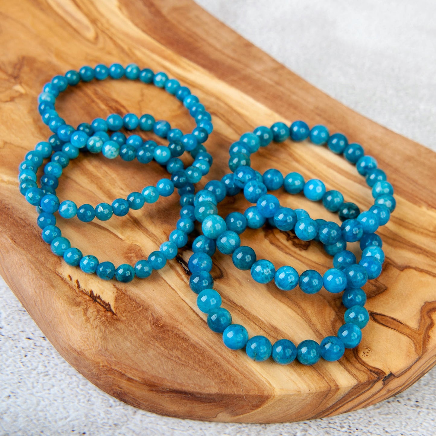 Blue Apatite Beaded Bracelet