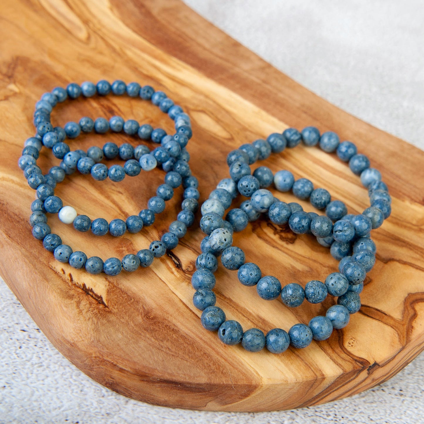 Blue Coral Beaded Bracelet