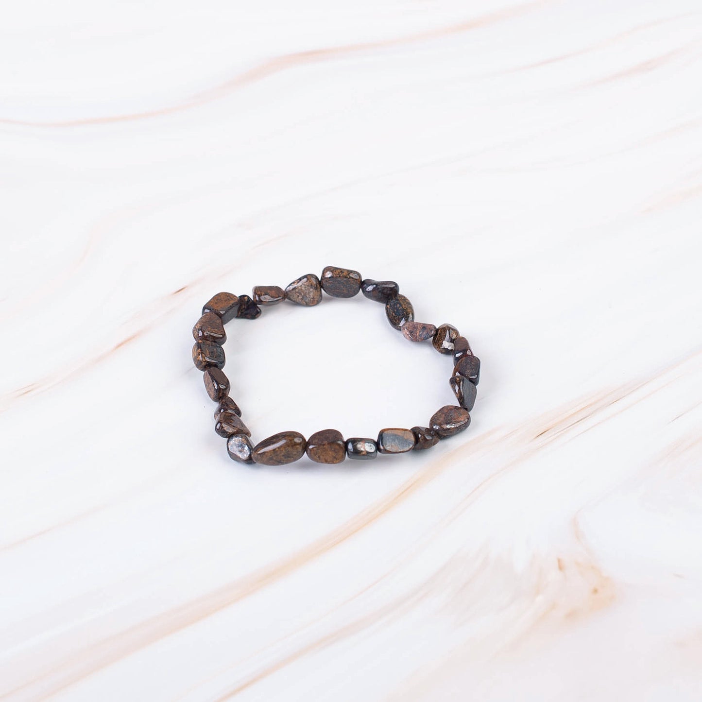 Bronzite Pebble Beaded Bracelet