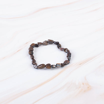 Bronzite Pebble Beaded Bracelet