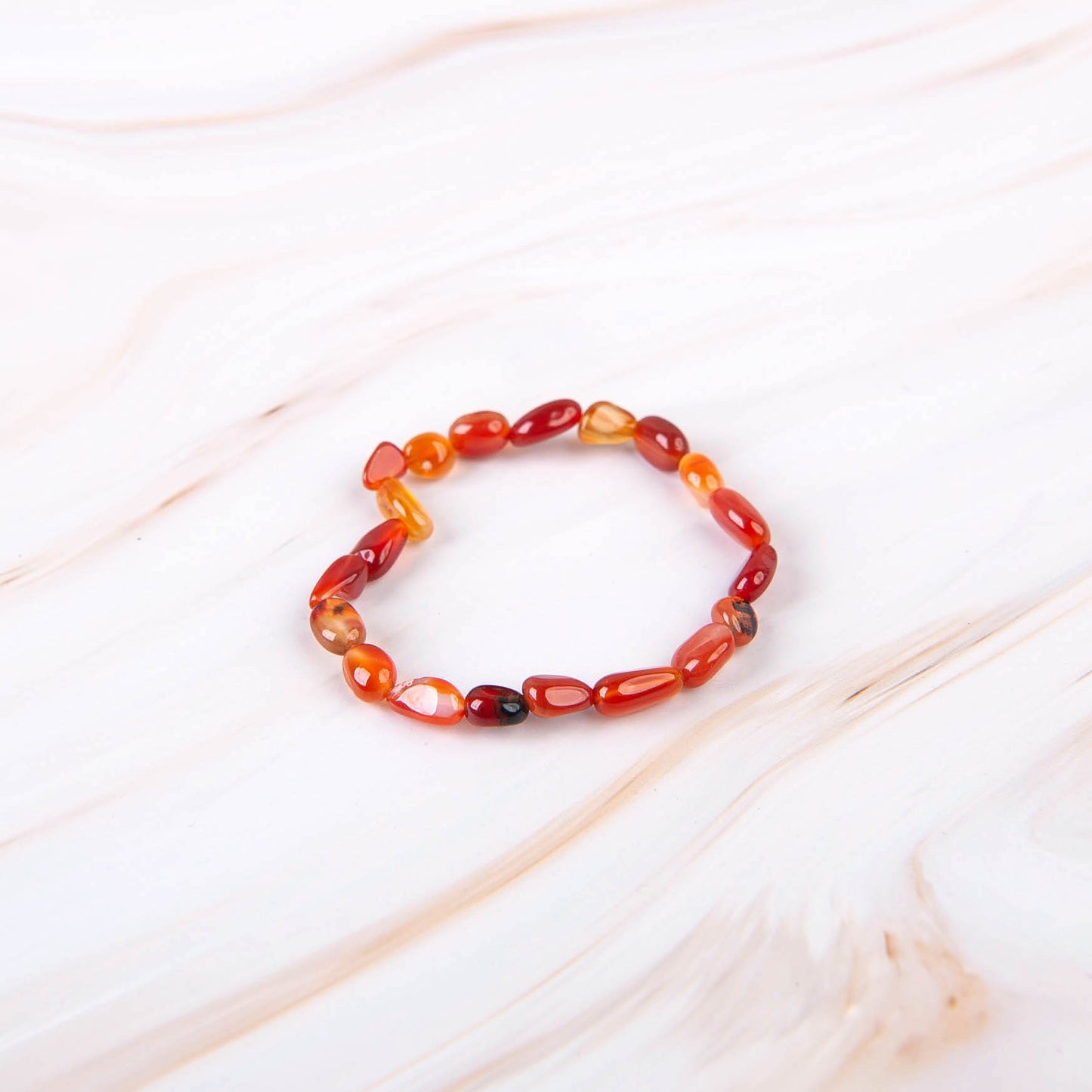 Carnelian Pebble Beaded Bracelet