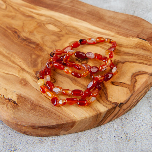 Carnelian Pebble Beaded Bracelet