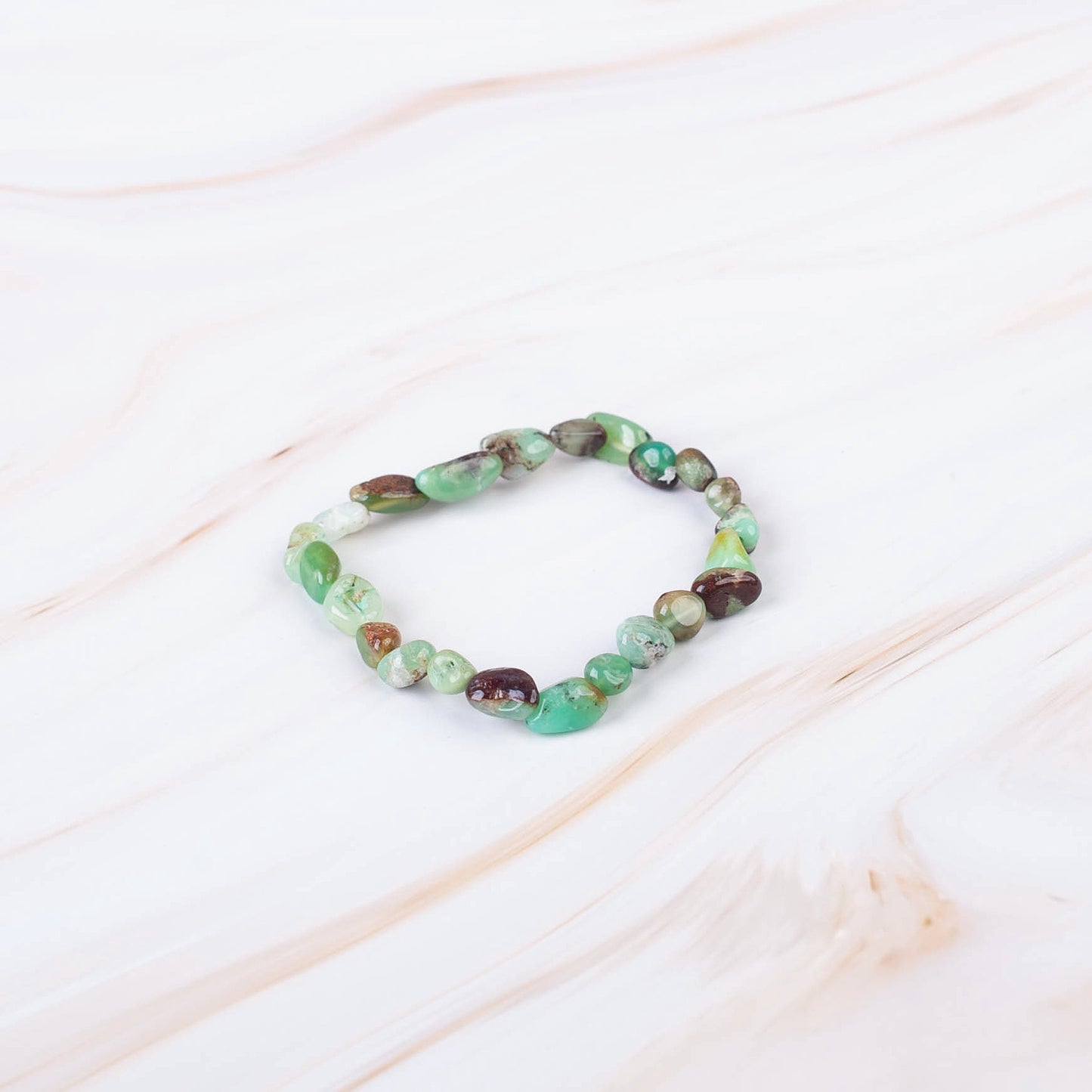 Chrysoprase Pebble Beaded Bracelet
