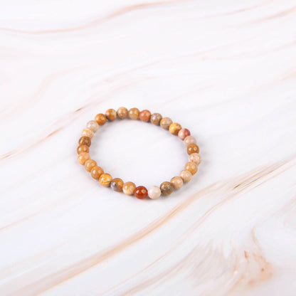 Yellow Crazy Lace Agate Beaded Bracelet