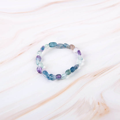 Fluorite Pebble Beaded Bracelet