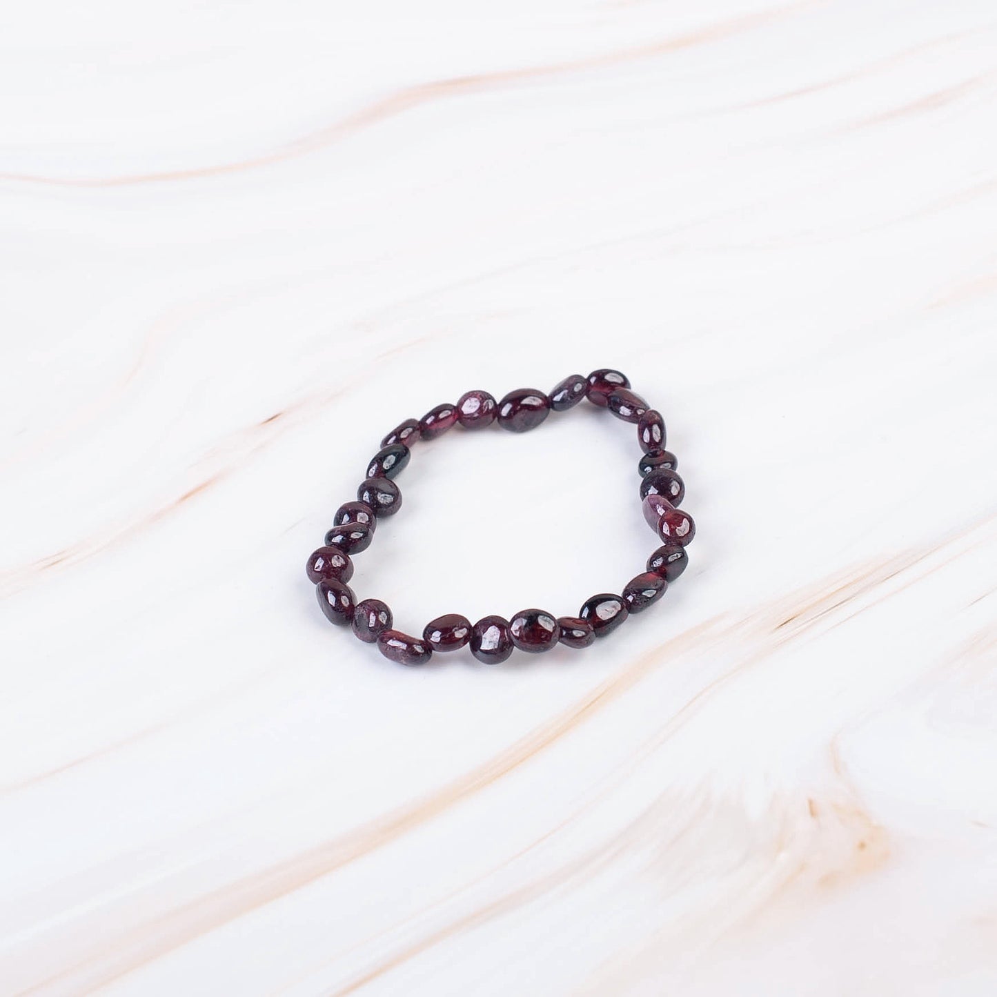 Garnet Pebble Beaded Bracelet