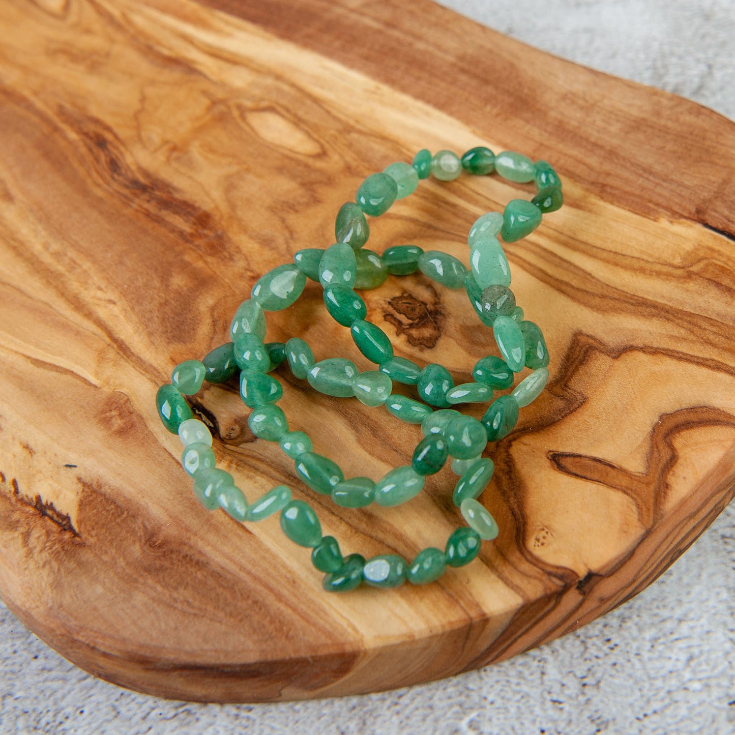 Green Aventurine Pebble Beaded Bracelet