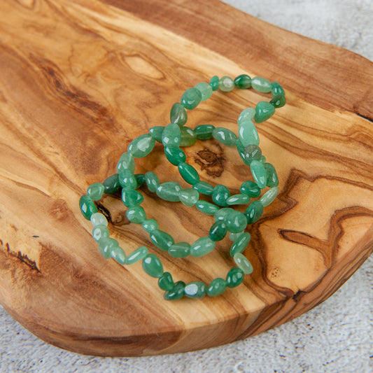 Green Aventurine Pebble Beaded Bracelet