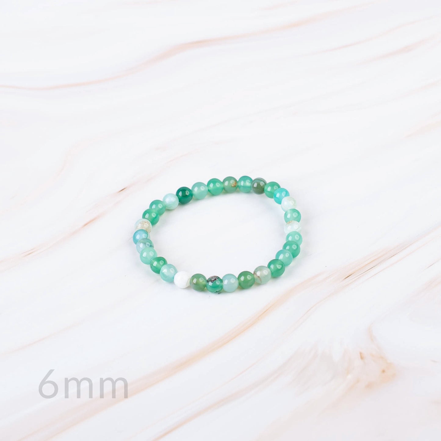 Green Banded Agate DYED Beaded Bracelet