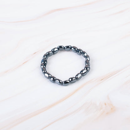 Hematite Pebble Beaded Bracelet