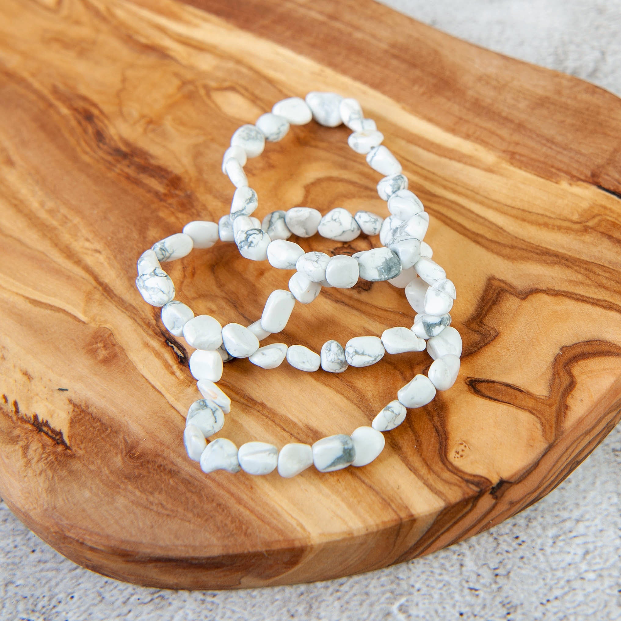 Howlite Pebble Beaded Bracelet – Declan's Mining Co.