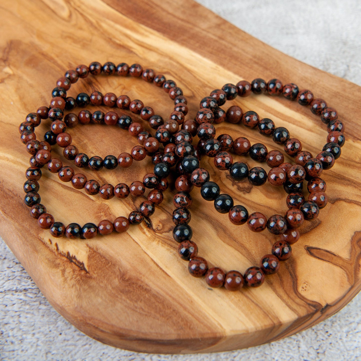 Mahogany Obsidian Beaded Bracelet