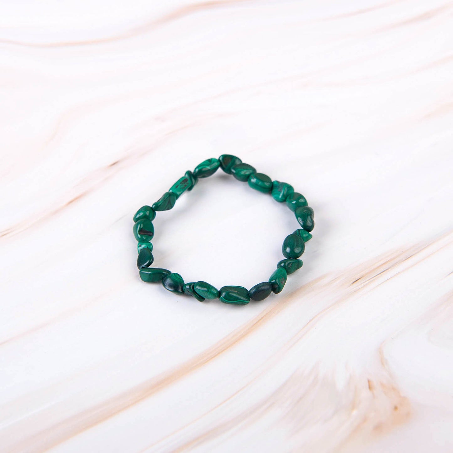 Malachite Pebble Beaded Bracelet