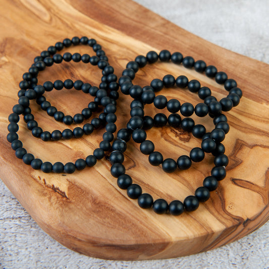 Matte Black Onyx Beaded Bracelet