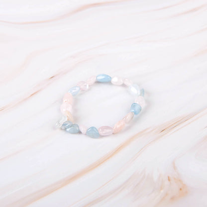 Morganite Pebble Beaded Bracelet