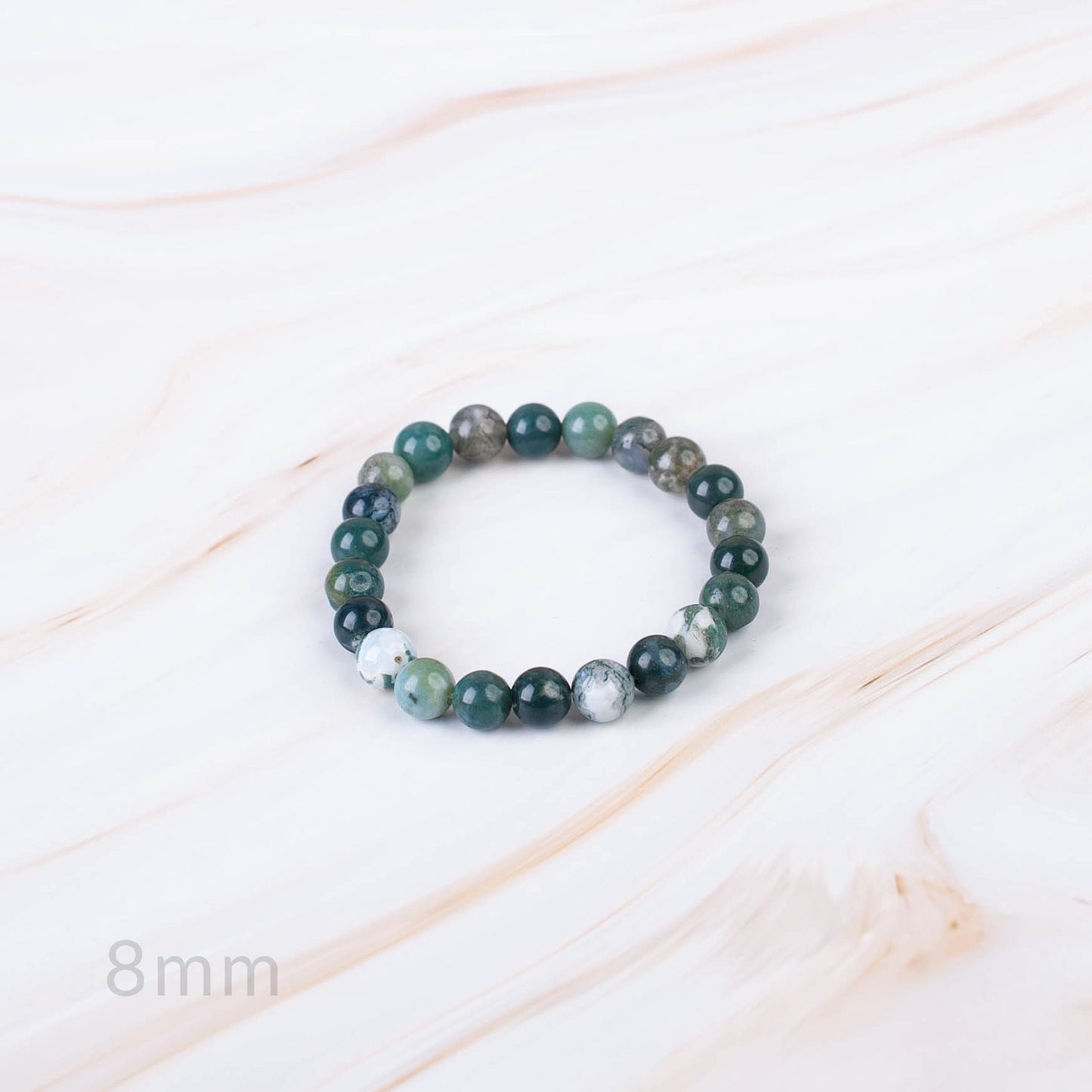 Moss Agate Beaded Bracelet