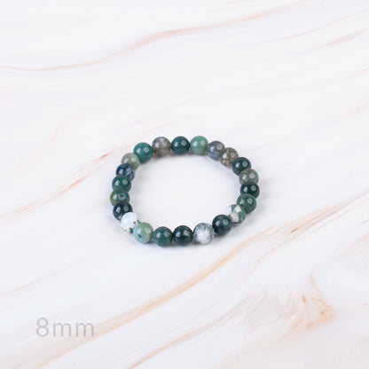 Moss Agate Beaded Bracelet