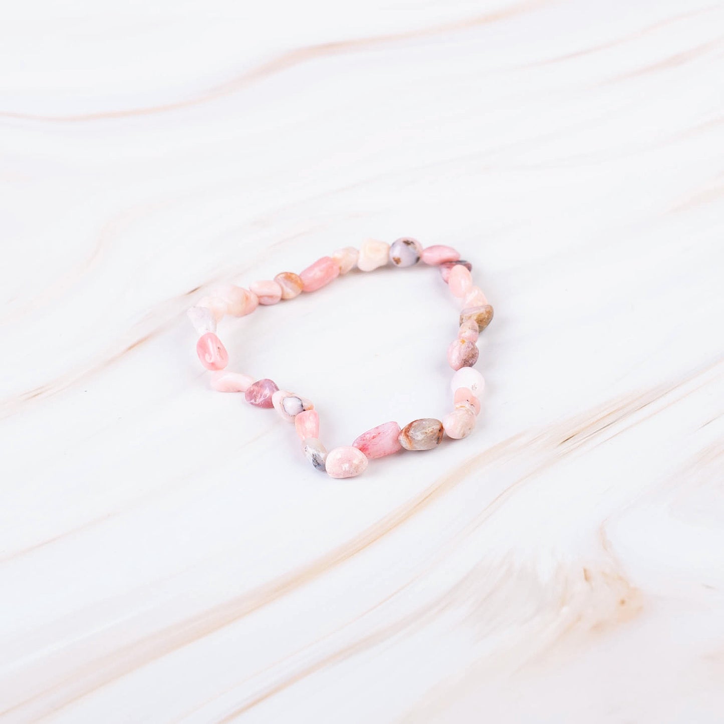 Pink Opal Pebble Beaded Bracelet