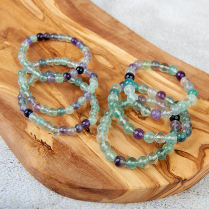 Rainbow Fluorite Beaded Bracelet