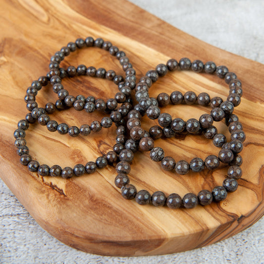 Red Snowflake Jasper Beaded Bracelet