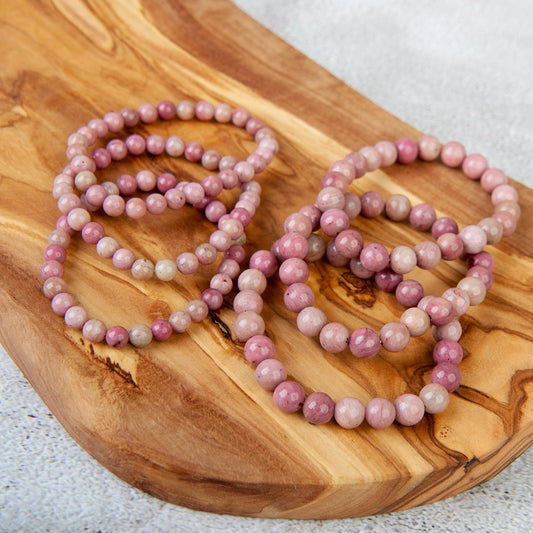 Rhodochrosite Beaded Bracelet