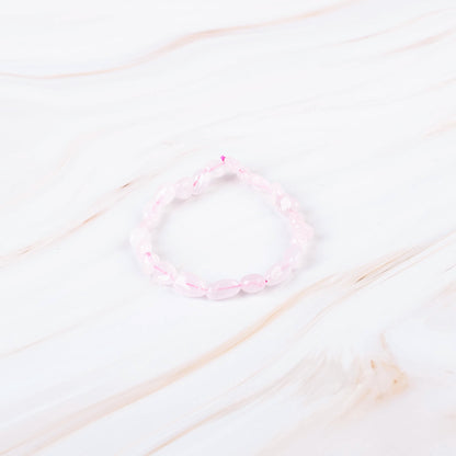Rose Quartz Pebble Beaded Bracelet