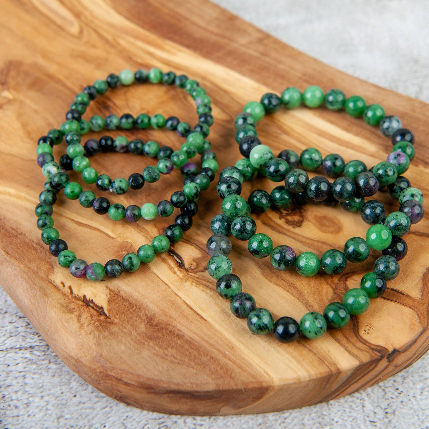 Ruby Zoisite Beaded Bracelet